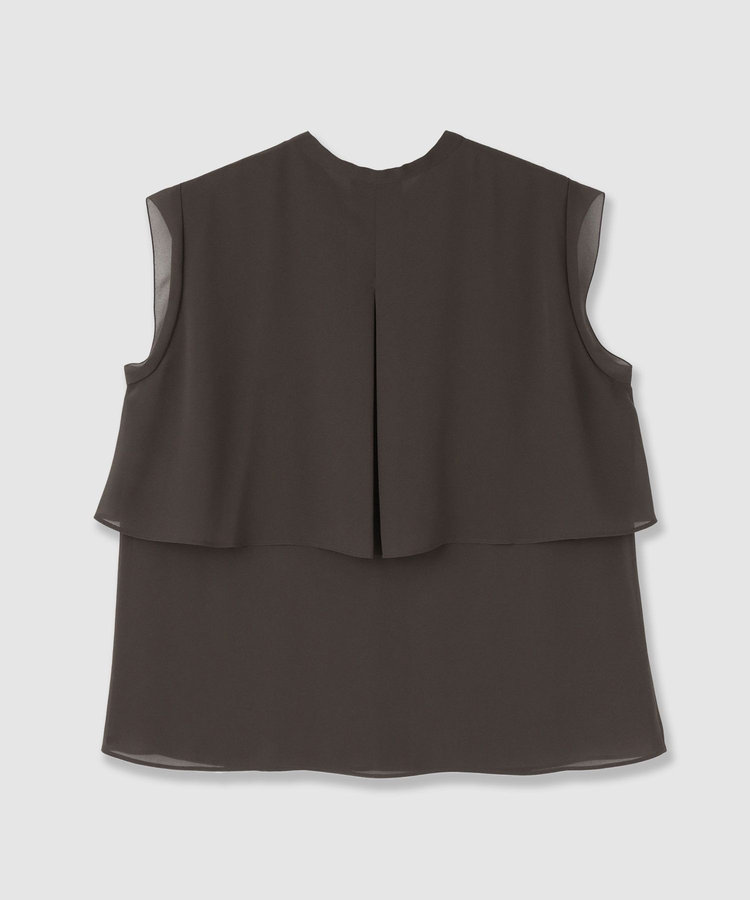 allureville ジョーゼットオーバーラップブラウス ブラウン (81)