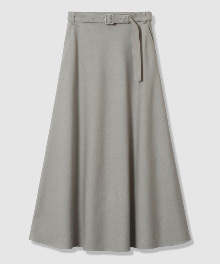 allureville サキソニーベルテッドナロースカート グレー (92)