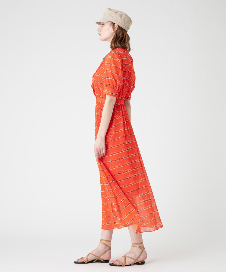 LOULOU WILLOUGHBY 【LOULOU WILLOUGHBY】RATTIレタードボーダーワンピース オレンジ (31)