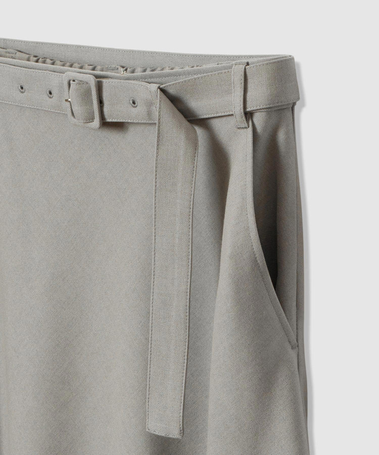 allureville サキソニーベルテッドナロースカート グレー (92)