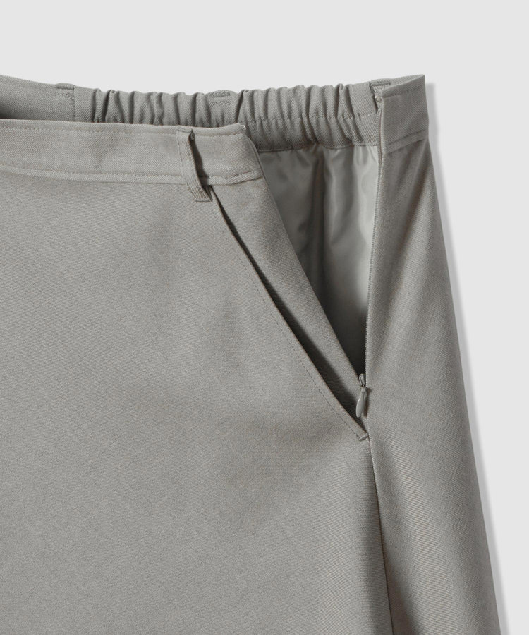 allureville サキソニーベルテッドナロースカート グレー (92)