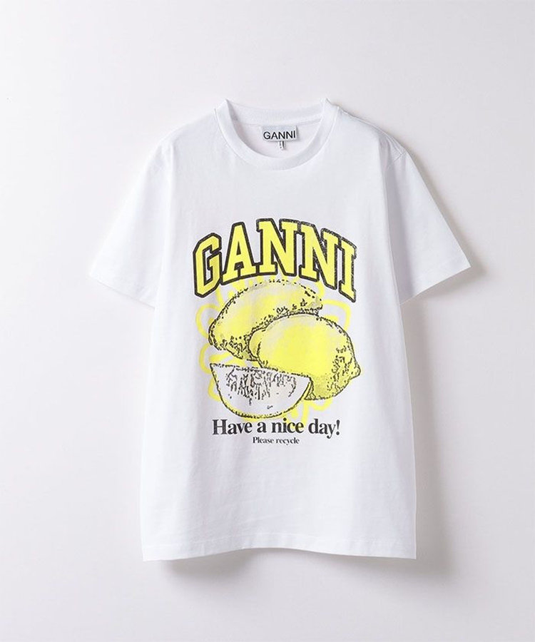 buying 【GANNI(ガニー)】 LEMON RELAXED TSHIRT ホワイト系 (08)