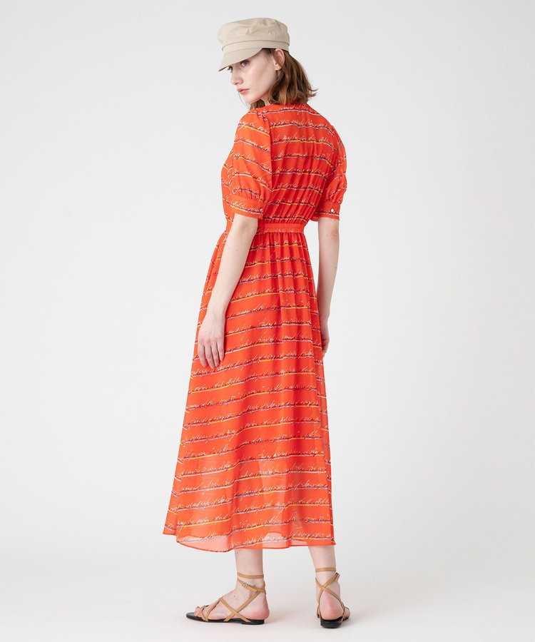 LOULOU WILLOUGHBY 【LOULOU WILLOUGHBY】RATTIレタードボーダーワンピース オレンジ (31)