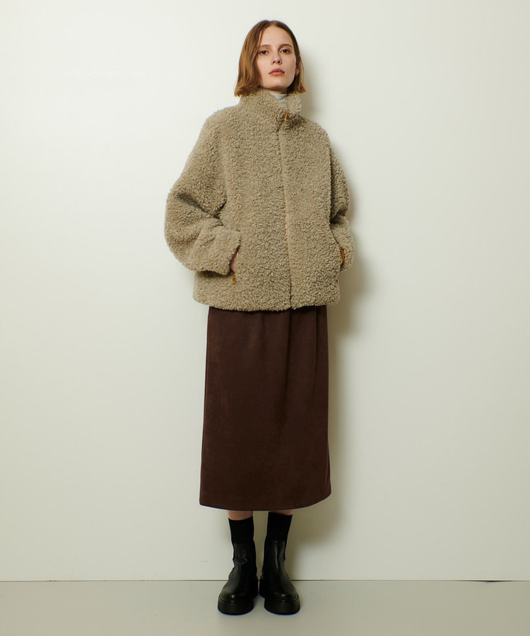 allureville フェイクスエードスカート ブラウン (81)