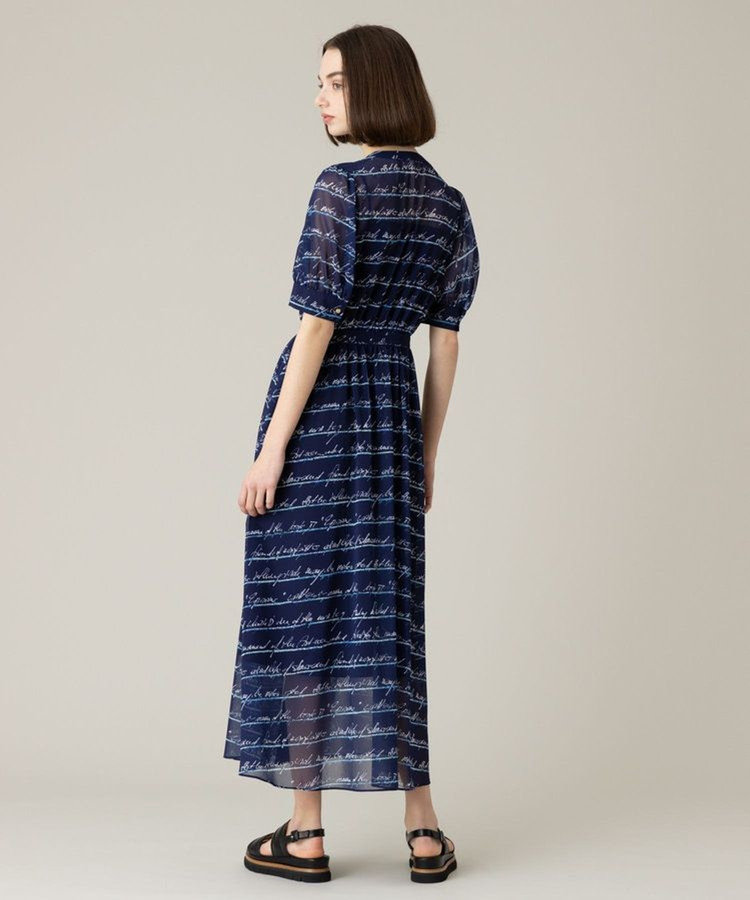 LOULOU WILLOUGHBY 【LOULOU WILLOUGHBY】RATTIレタードボーダーワンピース ネイビー (65)