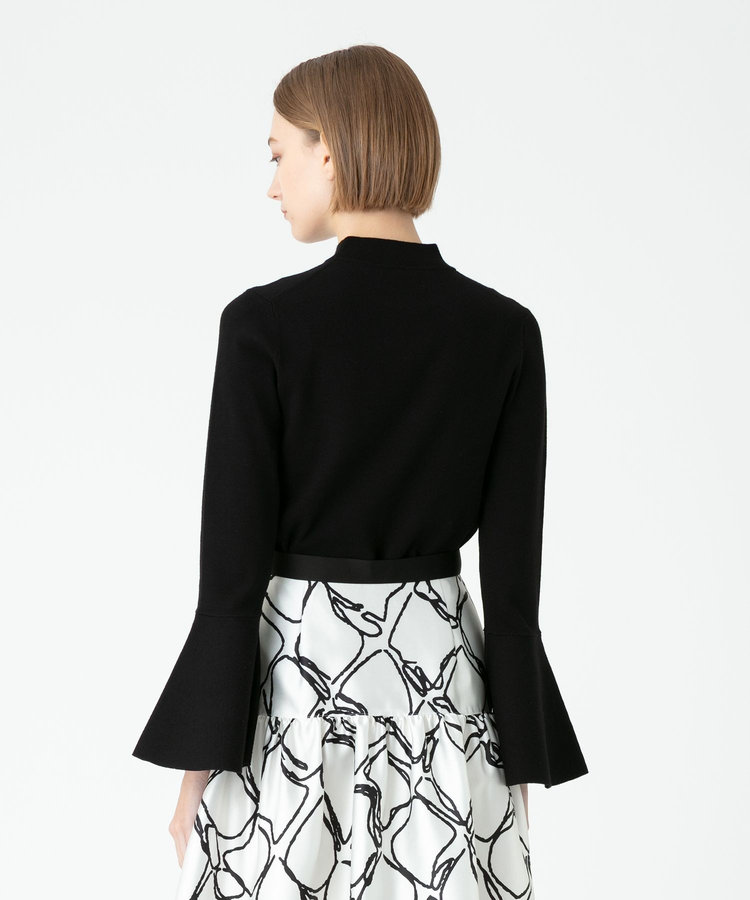 LOULOU WILLOUGHBY 【LOULOU WILLOUGHBY】トランペットカフプルオーバー ブラック (95)