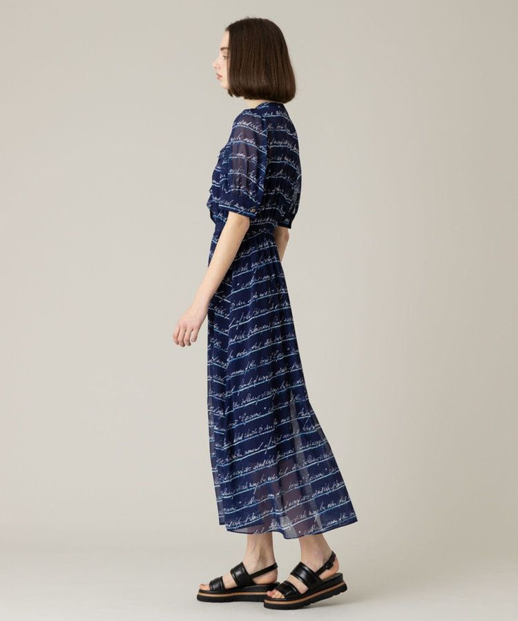 LOULOU WILLOUGHBY 【LOULOU WILLOUGHBY】RATTIレタードボーダーワンピース ネイビー (65)