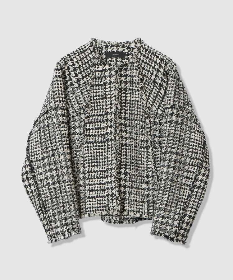 ハウンドトゥースブロッキングジャケット|allureville OFFICIAL SITE
