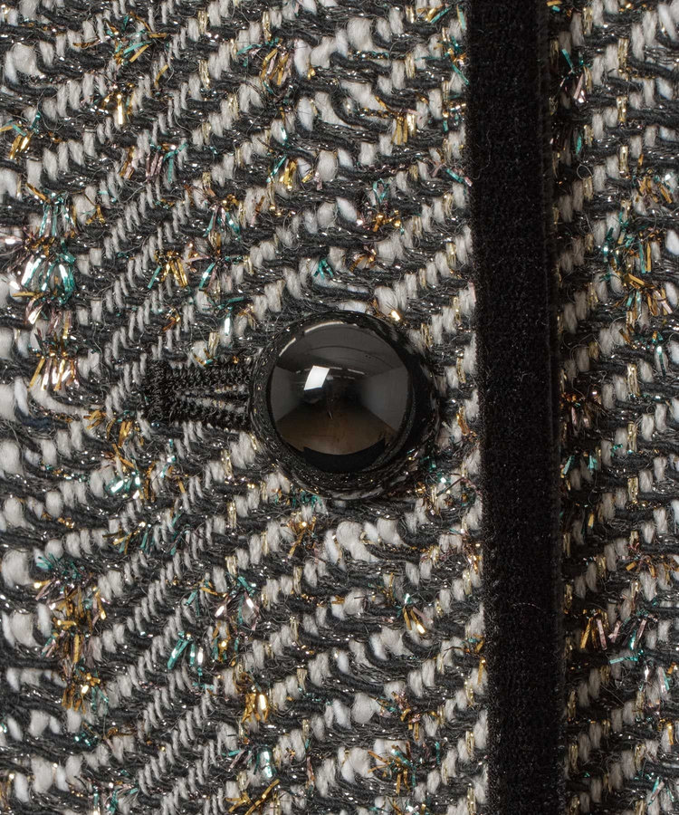 LOULOU WILLOUGHBY 【LOULOU WILLOUGHBY】LINTONラメツイードショートジャケット グレー (92)