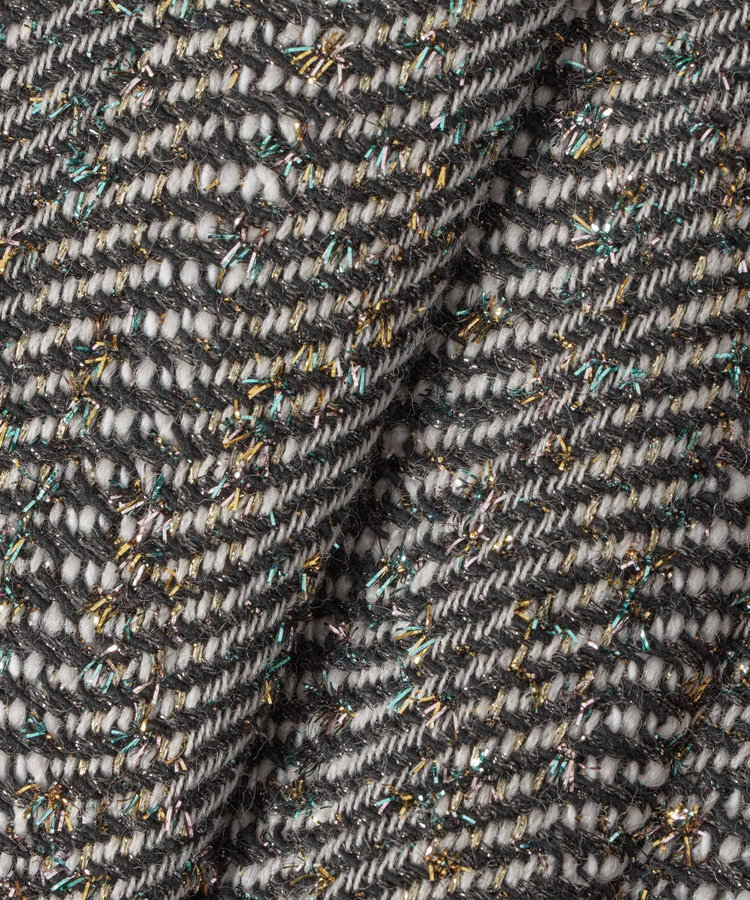 LOULOU WILLOUGHBY 【LOULOU WILLOUGHBY】LINTONラメツイードショートジャケット グレー (92)