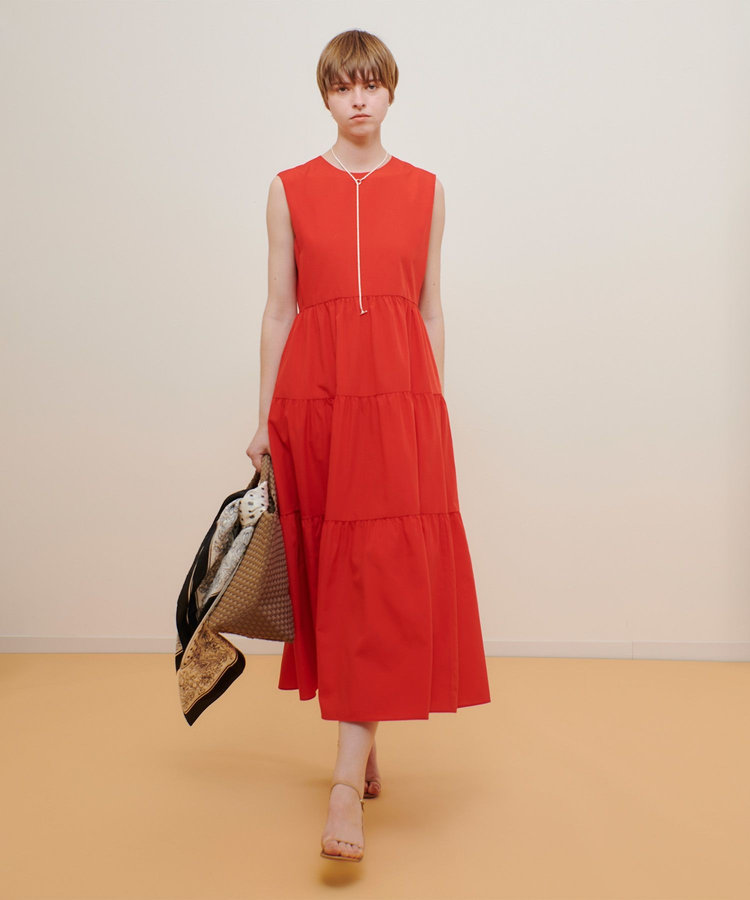 allureville タイプライターティアードワンピース レッド (43)
