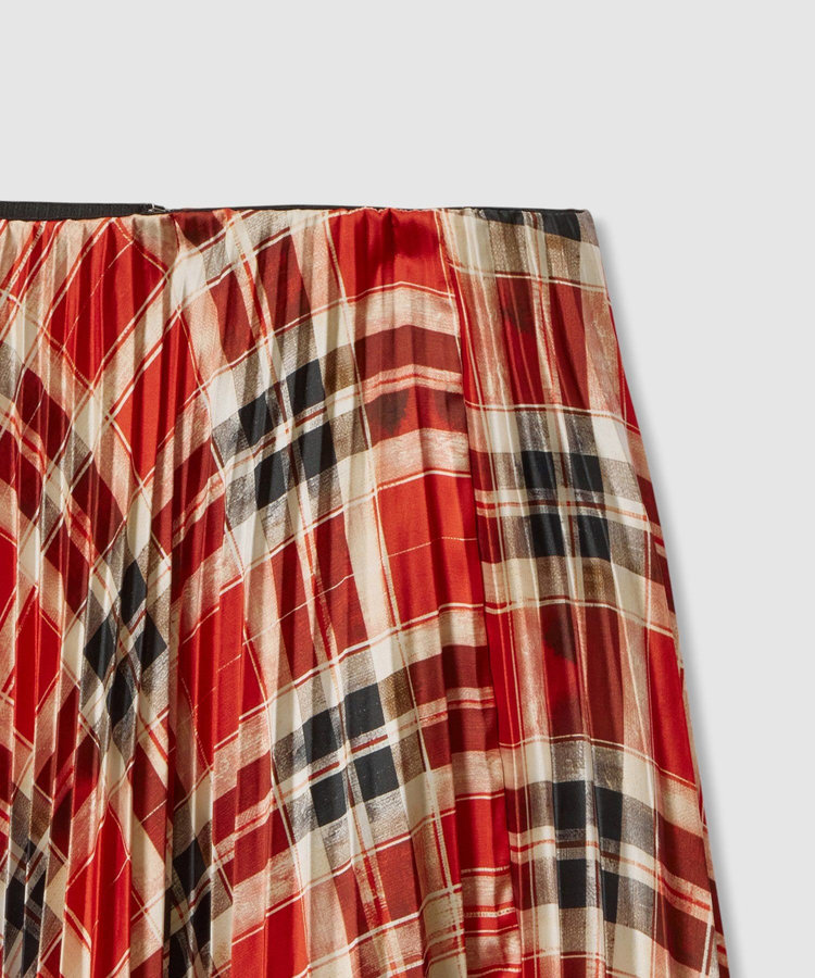allureville LISAチェックプリントプリーツスカート レッド (43)