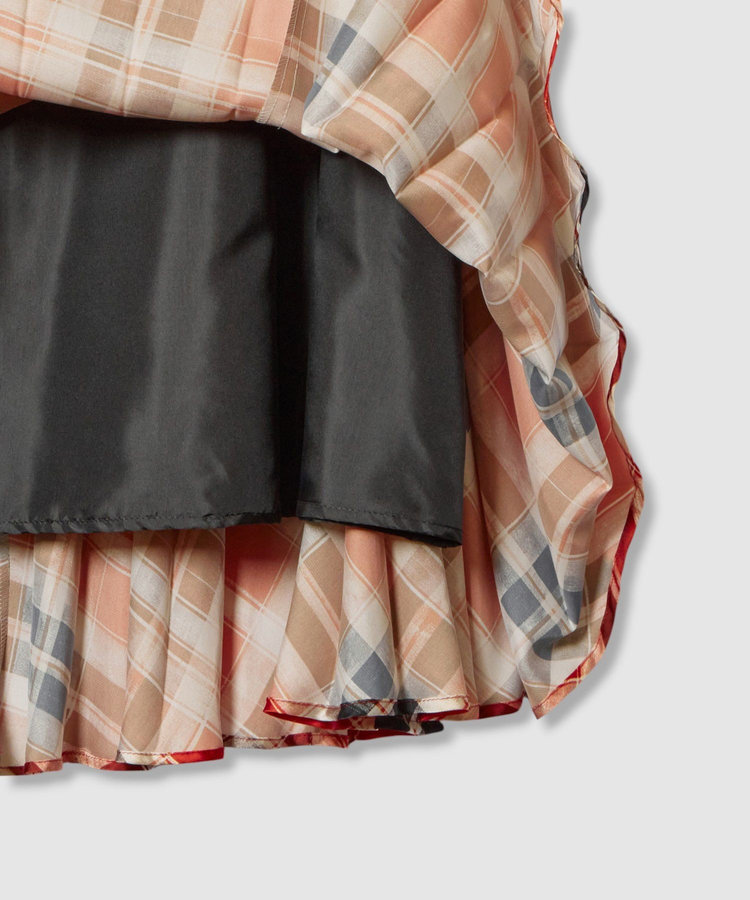 allureville LISAチェックプリントプリーツスカート レッド (43)