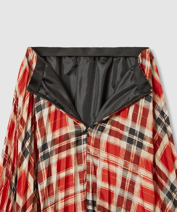 allureville LISAチェックプリントプリーツスカート レッド (43)