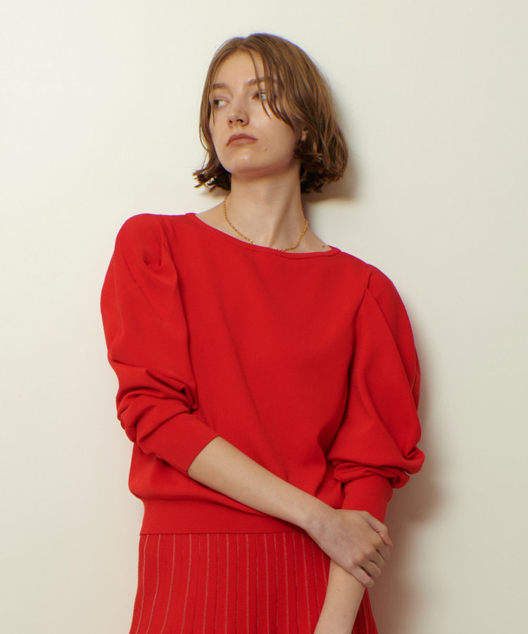 allureville ソウバリドレープスリーブプルオーバー レッド (43)