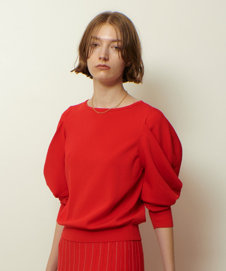 allureville ソウバリドレープスリーブプルオーバー レッド (43)