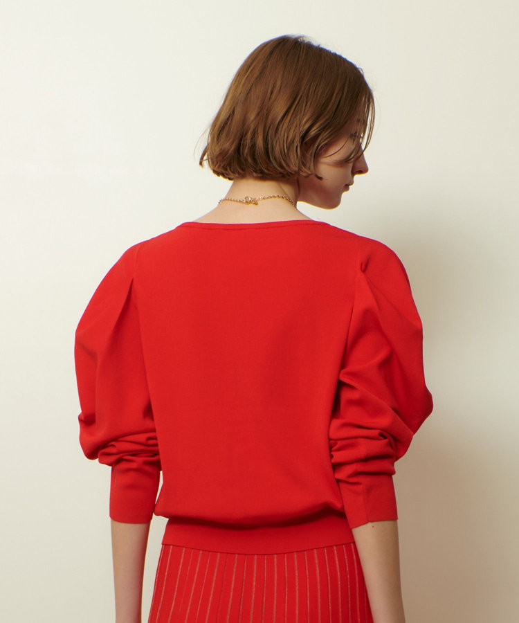allureville ソウバリドレープスリーブプルオーバー レッド (43)