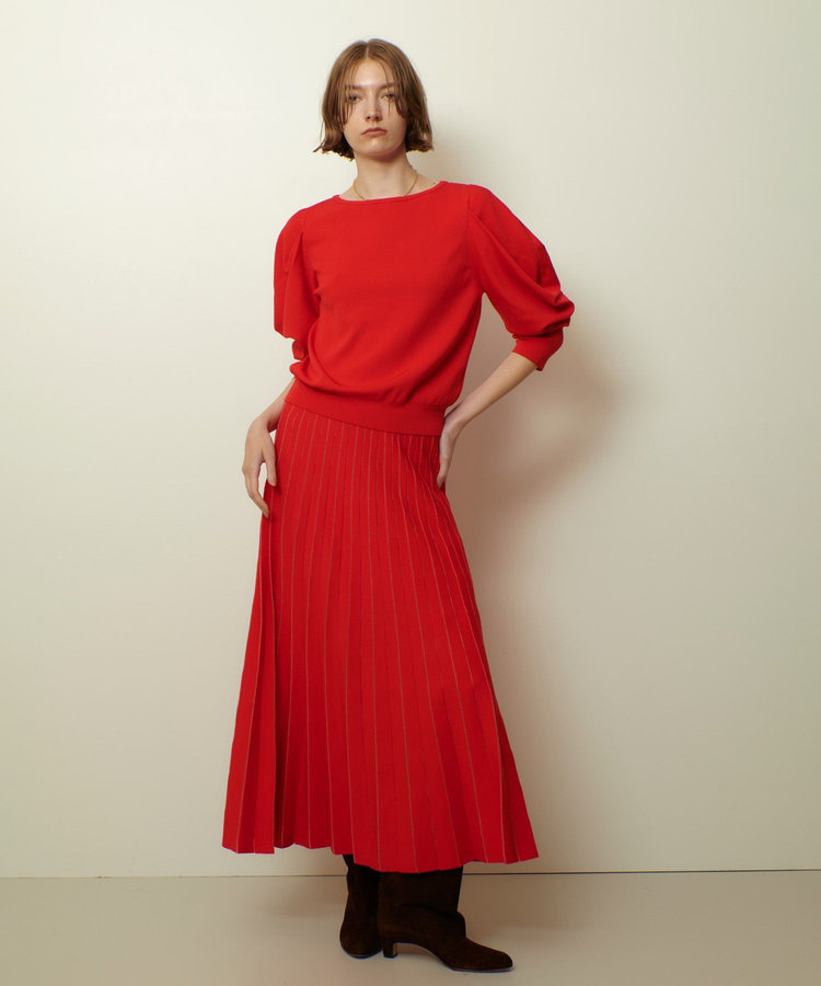 allureville ソウバリドレープスリーブプルオーバー レッド (43)