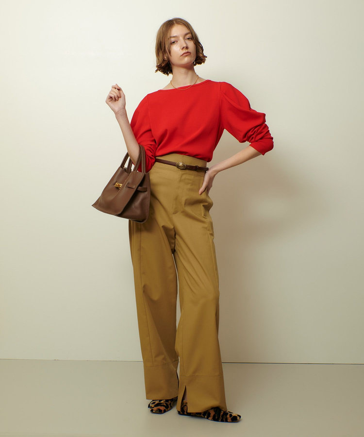 allureville ソウバリドレープスリーブプルオーバー レッド (43)