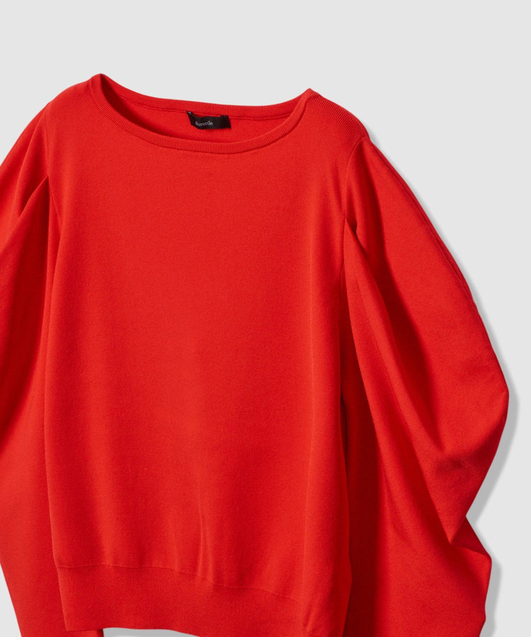 allureville ソウバリドレープスリーブプルオーバー レッド (43)