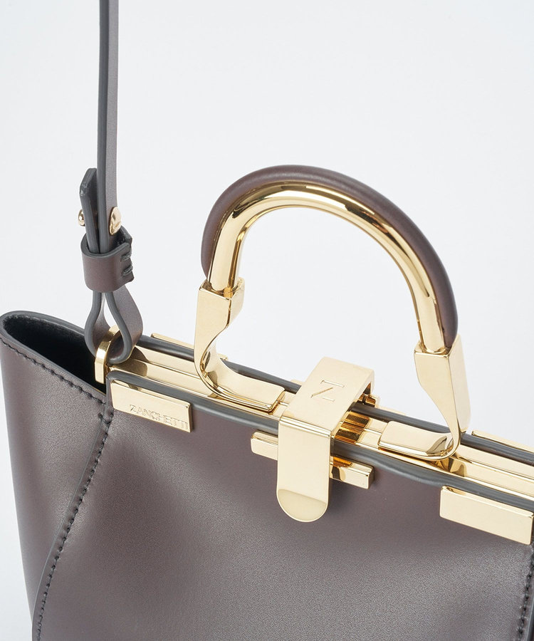 buying 【ZANCHETTI(ザンケッティ)】 AMLETO MINI ハンドバッグ グレー (92)