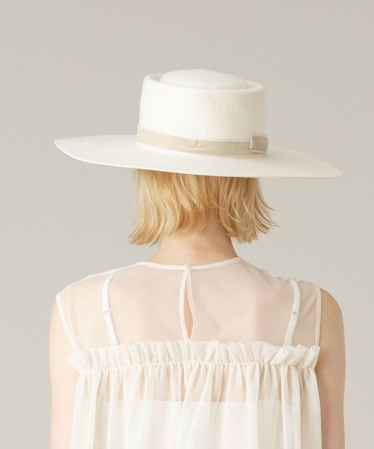 LOULOU WILLOUGHBY 【LOULOU WILLOUGHBY】ベロアリボンハット オフホワイト (02)