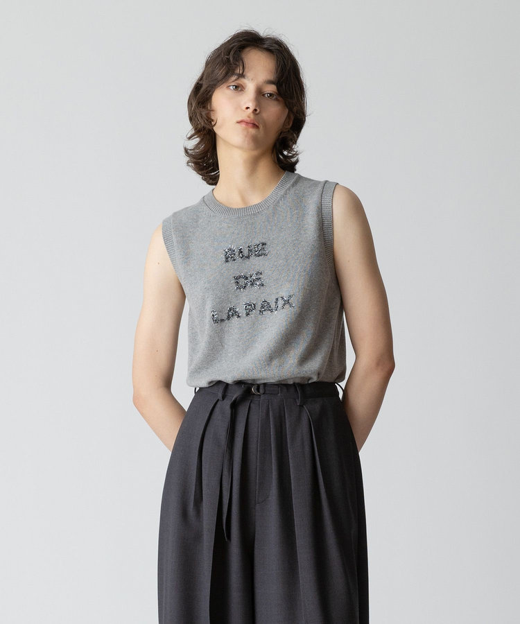 allureville シャギーラメインターシャプルオーバー グレー (92)