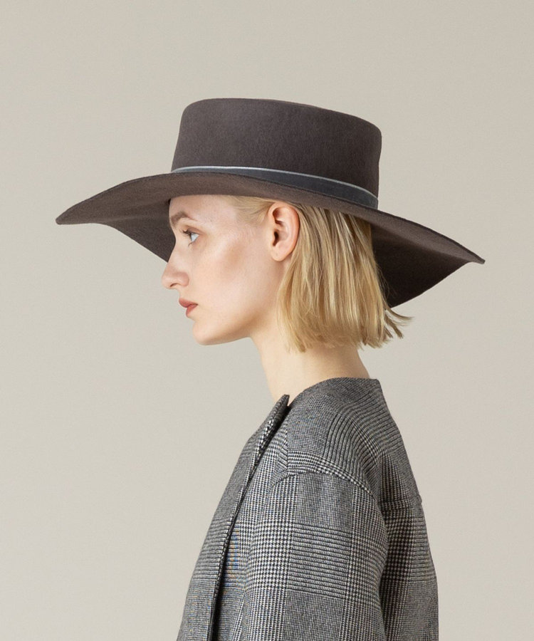 LOULOU WILLOUGHBY 【LOULOU WILLOUGHBY】ベロアリボンハット グレージュ (15)