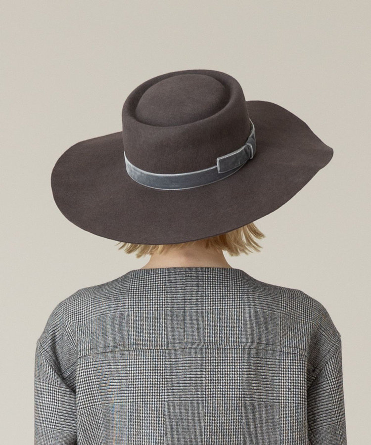 LOULOU WILLOUGHBY 【LOULOU WILLOUGHBY】ベロアリボンハット グレージュ (15)