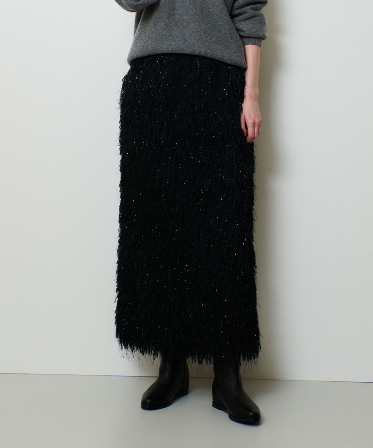 allureville フェザーナロースカート ブラック (95)