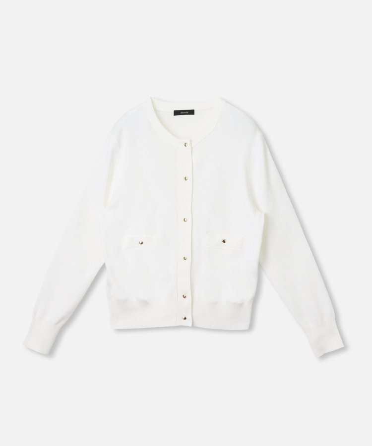 allureville ◇ ポケットクルーカーディガン オフホワイト (02)