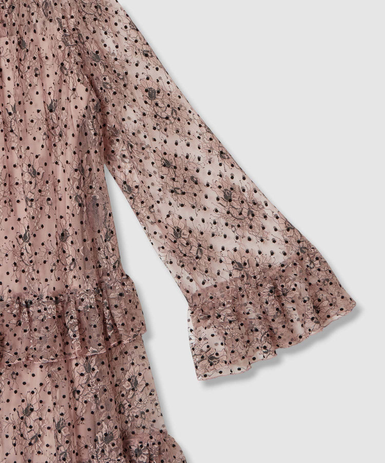 LOULOU WILLOUGHBY 【LOULOU WILLOUGHBY】フロッキードットレースワンピース ピンク (41)