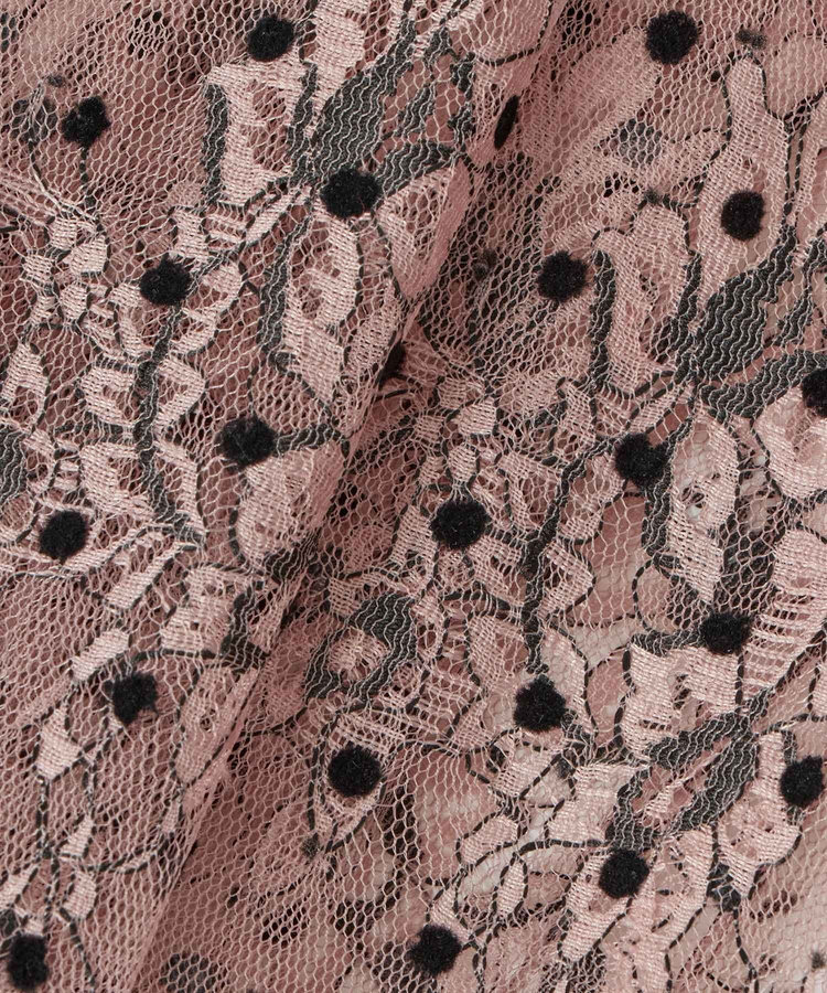 LOULOU WILLOUGHBY 【LOULOU WILLOUGHBY】フロッキードットレースワンピース ピンク (41)