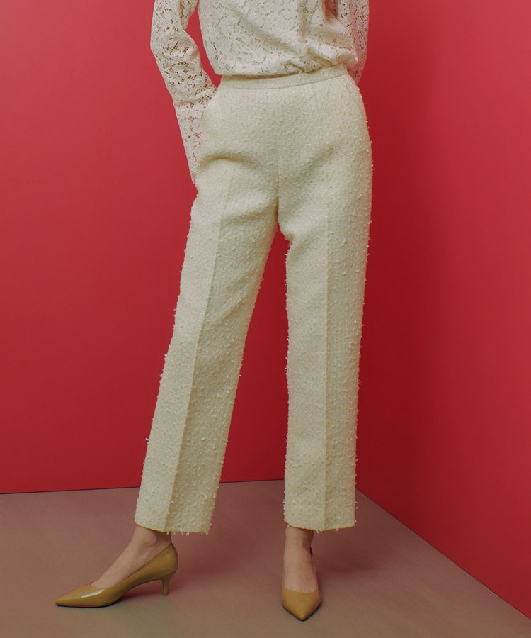 LOULOU WILLOUGHBY 【LOULOU WILLOUGHBY】ファンシーツイードパンツ オフホワイト (02)