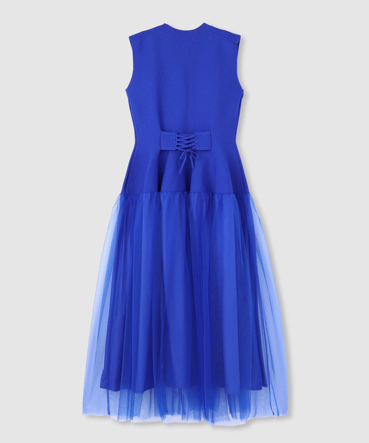 allureville ドッキングタックフレアワンピース ブルー (61)