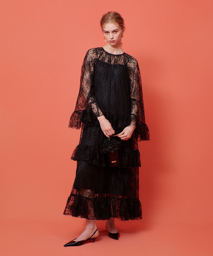 LOULOU WILLOUGHBY レース キャミワンピース　新品タグ付き LOULOU WILLOUGHBY】レース切替ワンピース