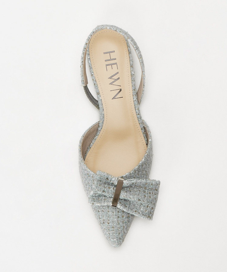 buying 【HEWN (ヒューン)】 POINTED BOW SLINGBACK ライトグレー (91)
