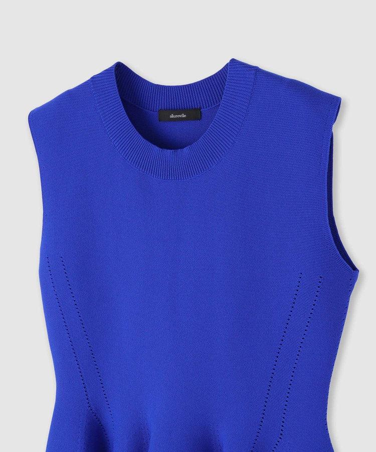 allureville ドッキングタックフレアワンピース ブルー (61)