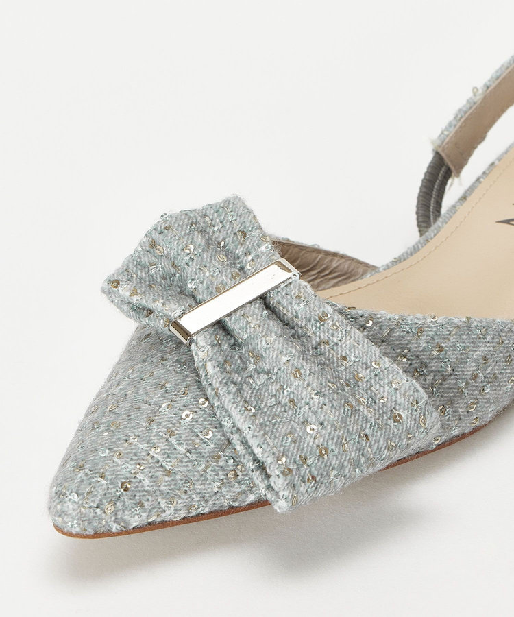 buying 【HEWN (ヒューン)】 POINTED BOW SLINGBACK ライトグレー (91)