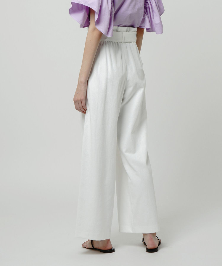 allureville シェルタリングビッグバックルパンツ ホワイト (01)