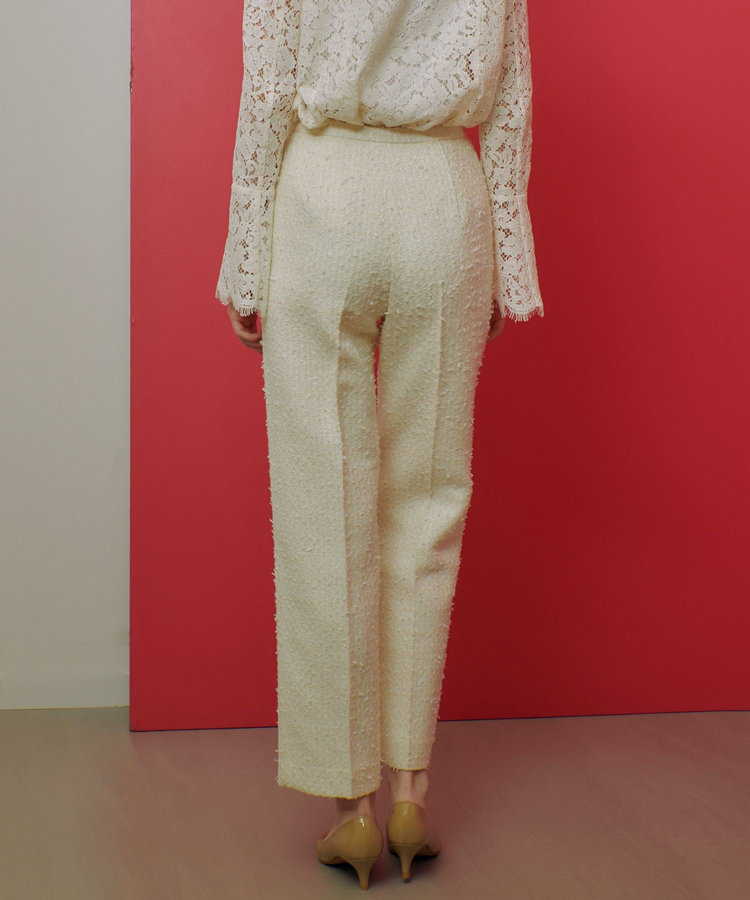 LOULOU WILLOUGHBY 【LOULOU WILLOUGHBY】ファンシーツイードパンツ オフホワイト (02)