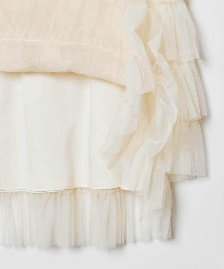 LOULOU WILLOUGHBY 【LOULOU WILLOUGHBY】ティアードチュールスカート アイボリー (04)