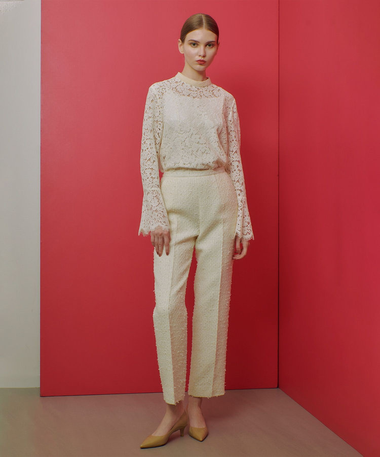 LOULOU WILLOUGHBY 【LOULOU WILLOUGHBY】ファンシーツイードパンツ オフホワイト (02)