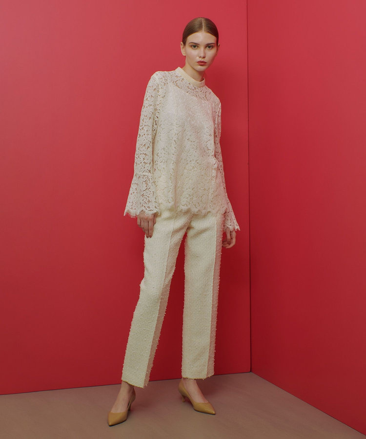 LOULOU WILLOUGHBY 【LOULOU WILLOUGHBY】ファンシーツイードパンツ オフホワイト (02)