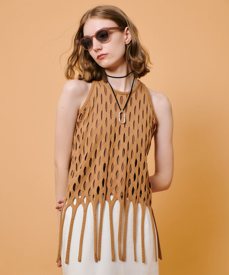 allureville ハンモックフリンジプルオーバー ブラウン (81)