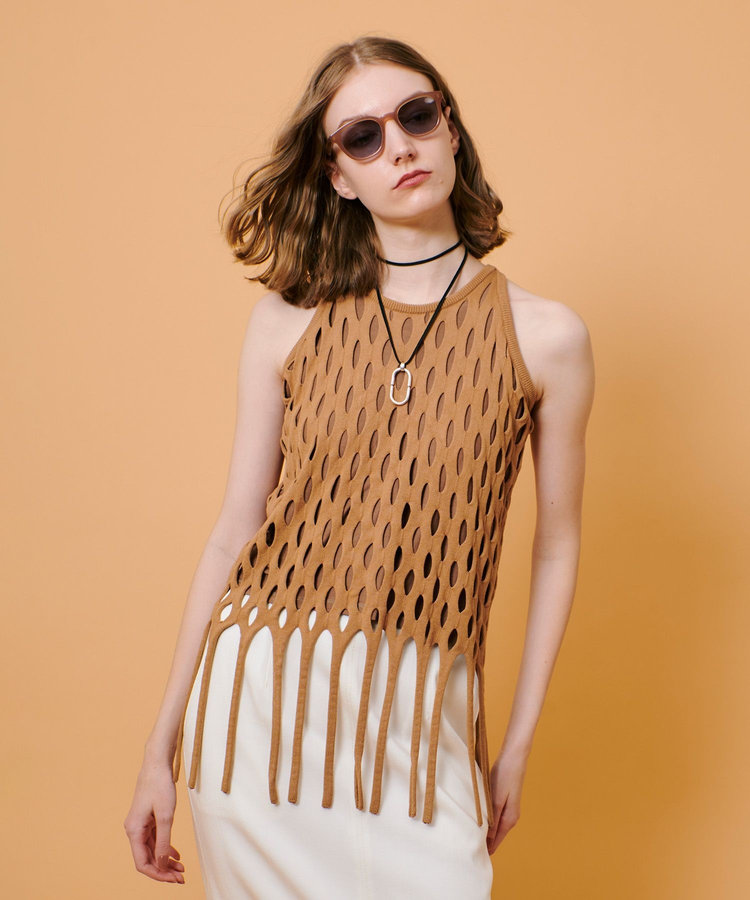 allureville ハンモックフリンジプルオーバー ブラウン (81)