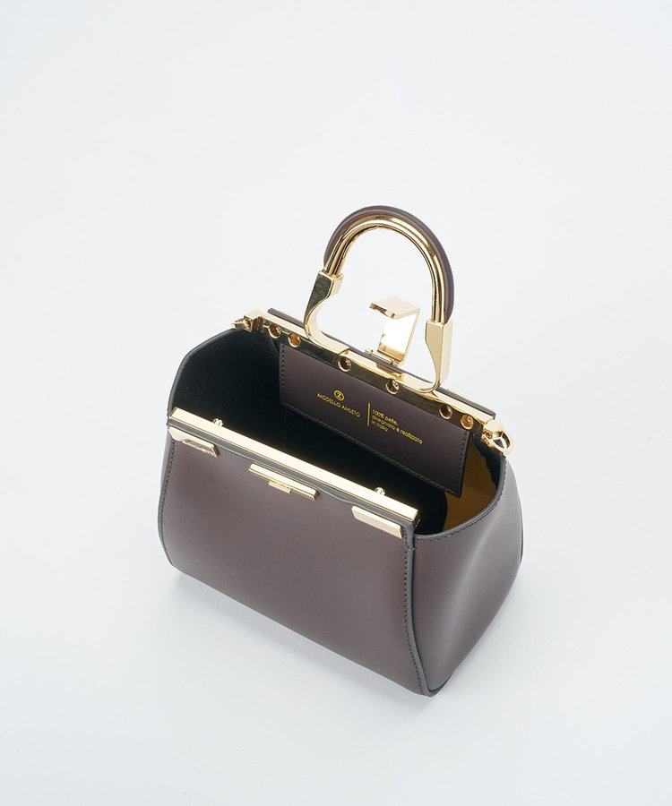 buying 【ZANCHETTI(ザンケッティ)】 AMLETO MINI ハンドバッグ グレー (92)