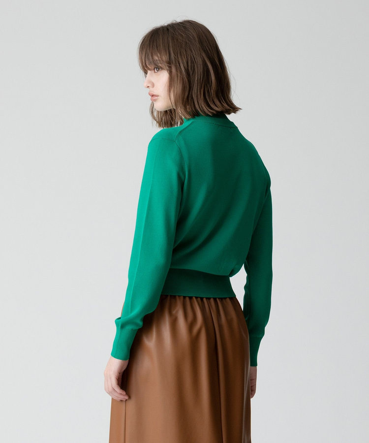 allureville ◇ ポケットクルーカーディガン グリーン (71)