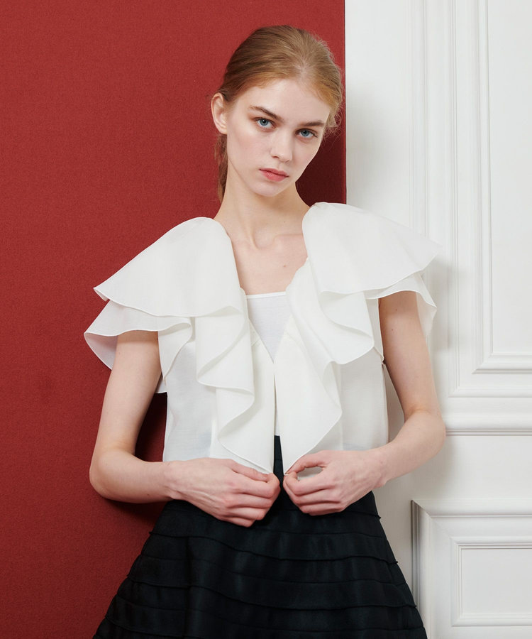 レビュー高評価の商品!の商品をすべて LOULOU WILLOUGHBY】オーガンジーフリルジャケット|allureville ジャケット・アウター