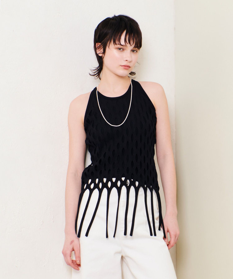 allureville ハンモックフリンジプルオーバー ブラック (95)